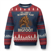 Bigfoot Retirement Plan Ugly Christmas Sweater Funny Saying Sasquatch Research - Wonder Print Shop