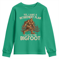 Bigfoot Retirement Plan Youth Sweatshirt Funny Saying Sasquatch Research - Wonder Print Shop