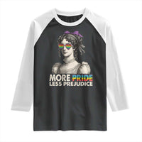 More Pride Less Prejudice Raglan Shirt LGBTQ Proud Ally Pride Month - Wonder Print Shop