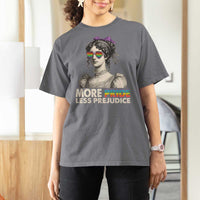 More Pride Less Prejudice T Shirt For Women LGBTQ Proud Ally Pride Month - Wonder Print Shop