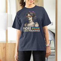 More Pride Less Prejudice T Shirt For Women LGBTQ Proud Ally Pride Month - Wonder Print Shop