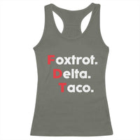 Foxtrot Delta Taco Racerback Tank Top Subtle FDT Resist - Wonder Print Shop
