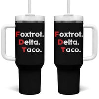 Foxtrot Delta Taco Tumbler With Handle Subtle FDT Resist - Wonder Print Shop