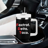 Foxtrot Delta Taco Tumbler With Handle Subtle FDT Resist - Wonder Print Shop