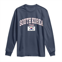 South Korea National Team Long Sleeve Shirt Retro Vintage Sport Varsity Korean Flag