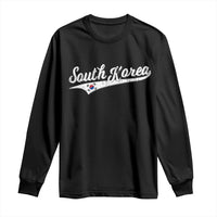 South Korea Long Sleeve Shirt Retro Script Sport Korean Flag