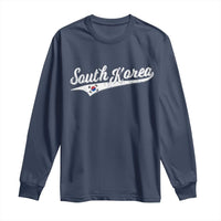 South Korea Long Sleeve Shirt Retro Script Sport Korean Flag