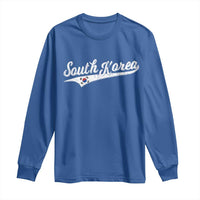 South Korea Long Sleeve Shirt Retro Script Sport Korean Flag