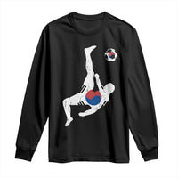 South Korea Soccer Long Sleeve Shirt Bicycle Kick Silhouette Korean Flag