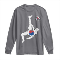 South Korea Soccer Long Sleeve Shirt Bicycle Kick Silhouette Korean Flag