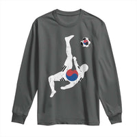 South Korea Soccer Long Sleeve Shirt Bicycle Kick Silhouette Korean Flag