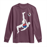 South Korea Soccer Long Sleeve Shirt Bicycle Kick Silhouette Korean Flag