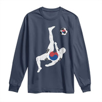South Korea Soccer Long Sleeve Shirt Bicycle Kick Silhouette Korean Flag