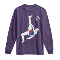 South Korea Soccer Long Sleeve Shirt Bicycle Kick Silhouette Korean Flag