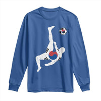 South Korea Soccer Long Sleeve Shirt Bicycle Kick Silhouette Korean Flag