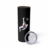 South Korea Soccer Skinny Tumbler Bicycle Kick Silhouette Korean Flag