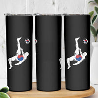 South Korea Soccer Skinny Tumbler Bicycle Kick Silhouette Korean Flag