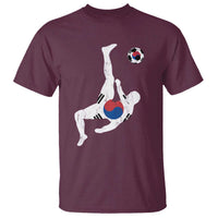 South Korea Soccer T Shirt Bicycle Kick Silhouette Korean Flag