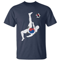 South Korea Soccer T Shirt Bicycle Kick Silhouette Korean Flag