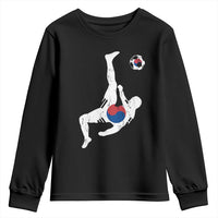 South Korea Soccer Youth Sweatshirt Bicycle Kick Silhouette Korean Flag