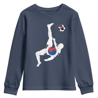 South Korea Soccer Youth Sweatshirt Bicycle Kick Silhouette Korean Flag