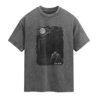 Rake Creepypasta Washed Cotton T-Shirt Cryptid Series Cryptozoology Gift Creepy Horror Halloween