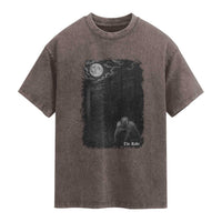 Rake Creepypasta Washed Cotton T-Shirt Cryptid Series Cryptozoology Gift Creepy Horror Halloween