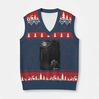 Rake Creepypasta V-Neck Knit Sweater Vest Cryptid Series Cryptozoology Gift Creepy Horror Halloween - Wonder Print Shop