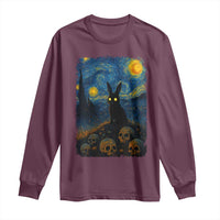 Creepy Cute Bunny Rabbits Long Sleeve Shirt Alt Goth Grunge Dark Horror Starry Night Van Gogh Aesthetic