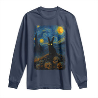 Creepy Cute Bunny Rabbits Long Sleeve Shirt Alt Goth Grunge Dark Horror Starry Night Van Gogh Aesthetic