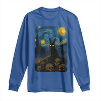 Creepy Cute Bunny Rabbits Long Sleeve Shirt Alt Goth Grunge Dark Horror Starry Night Van Gogh Aesthetic