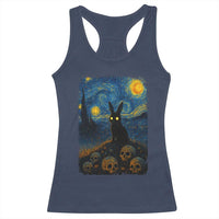 Creepy Cute Bunny Rabbits Racerback Tank Top Alt Goth Grunge Dark Horror Starry Night Van Gogh Aesthetic