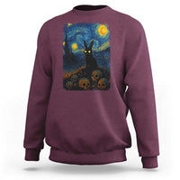 Creepy Cute Bunny Rabbits Sweatshirt Alt Goth Grunge Dark Horror Starry Night Van Gogh Aesthetic