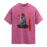 La Llorona Washed Cotton T-Shirt Folklore Japanese Spider Lily Soft Grunge Anime Aesthetic Flower