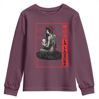 La Llorona Youth Sweatshirt Folklore Japanese Spider Lily Soft Grunge Anime Aesthetic Flower - Wonder Print Shop