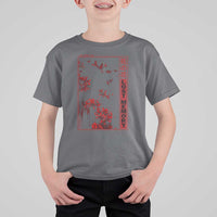 Japanese Spider Lily T Shirt For Kid Soft Grunge Anime Aesthetic Flower - Wonder Print Shop