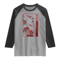 Japanese Spider Lily Raglan Shirt Soft Grunge Anime Aesthetic Flower - Wonder Print Shop