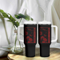 Japanese Spider Lily Tumbler With Handle Soft Grunge Anime Aesthetic Flower - Wonder Print Shop