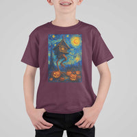 Baba Yaga House T Shirt For Kid Starry Night Van Gogh Slavic Folklore Russia Fairy Tale - Wonder Print Shop