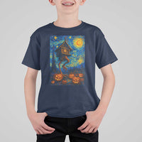 Baba Yaga House T Shirt For Kid Starry Night Van Gogh Slavic Folklore Russia Fairy Tale - Wonder Print Shop