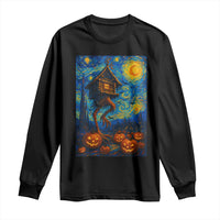 Baba Yaga House Long Sleeve Shirt Starry Night Van Gogh Slavic Folklore Russia Fairy Tale - Wonder Print Shop