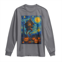 Baba Yaga House Long Sleeve Shirt Starry Night Van Gogh Slavic Folklore Russia Fairy Tale - Wonder Print Shop