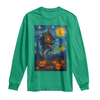 Baba Yaga House Long Sleeve Shirt Starry Night Van Gogh Slavic Folklore Russia Fairy Tale - Wonder Print Shop