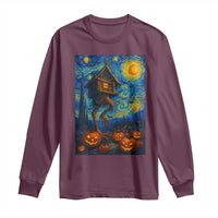 Baba Yaga House Long Sleeve Shirt Starry Night Van Gogh Slavic Folklore Russia Fairy Tale - Wonder Print Shop