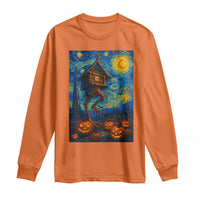Baba Yaga House Long Sleeve Shirt Starry Night Van Gogh Slavic Folklore Russia Fairy Tale - Wonder Print Shop