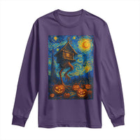 Baba Yaga House Long Sleeve Shirt Starry Night Van Gogh Slavic Folklore Russia Fairy Tale - Wonder Print Shop