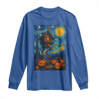 Baba Yaga House Long Sleeve Shirt Starry Night Van Gogh Slavic Folklore Russia Fairy Tale - Wonder Print Shop
