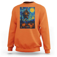 Baba Yaga House Sweatshirt Starry Night Van Gogh Slavic Folklore Russia Fairy Tale - Wonder Print Shop