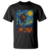 Baba Yaga House T Shirt Starry Night Van Gogh Slavic Folklore Russia Fairy Tale - Wonder Print Shop