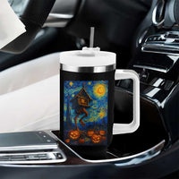 Baba Yaga House Tumbler With Handle Starry Night Van Gogh Slavic Folklore Russia Fairy Tale - Wonder Print Shop